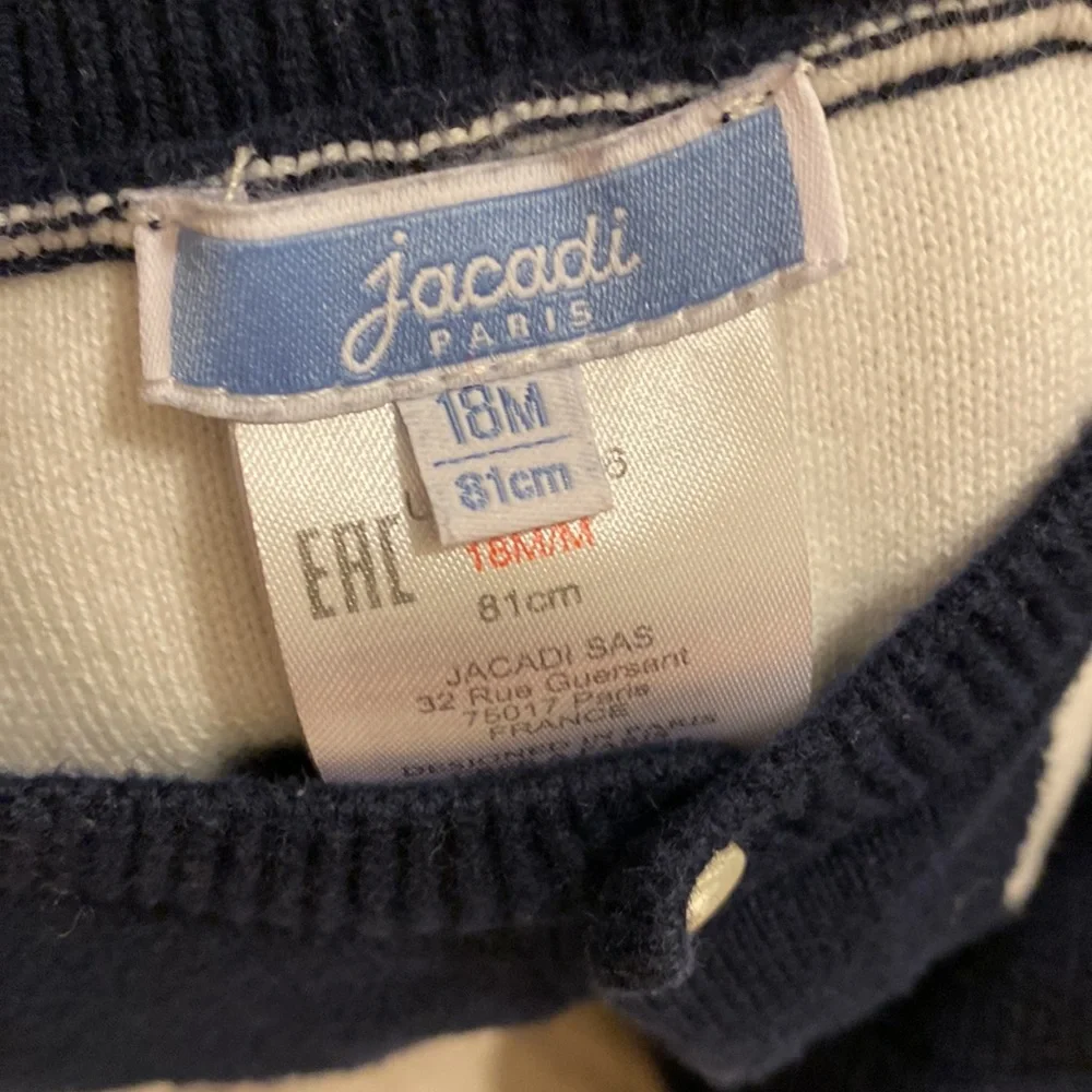 Jacadi Navy Baby Garment. One piece & Cardigan. Size 18M